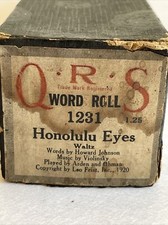 QRS Word Roll 1231 Honolulu Eyes Waltz Piano Roll