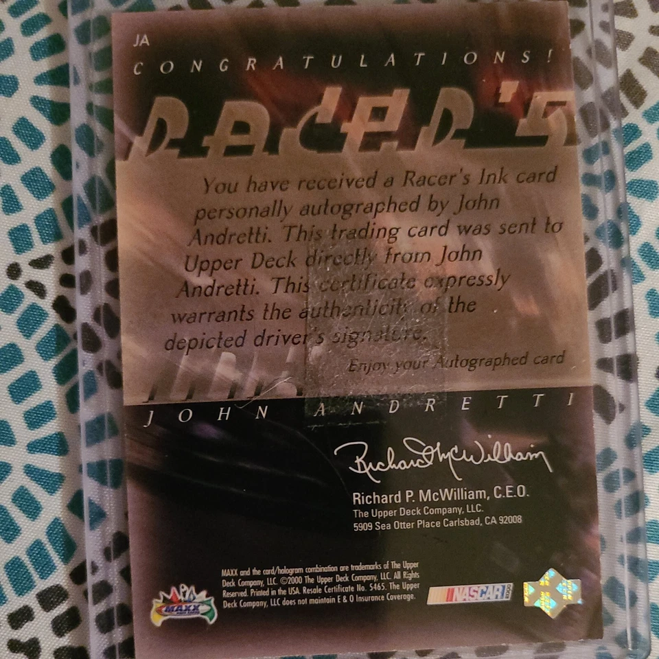 2000 MAXX RACER'S INK #JA JOHN ANDRETTI - Image 3 of 4