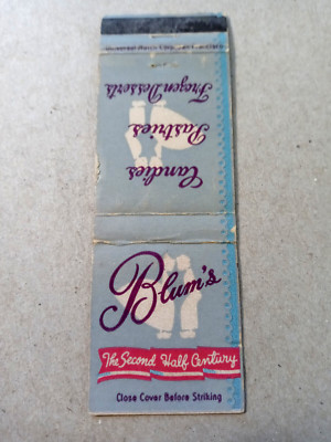 Vintage Matchbook: Blum's Candies-Pastries-Frozen Desserts, San Francisco, CA