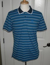 NWT G/Fore Men's Golf Short Sleeve Striped Polo Shirt Size M Color Racer 120