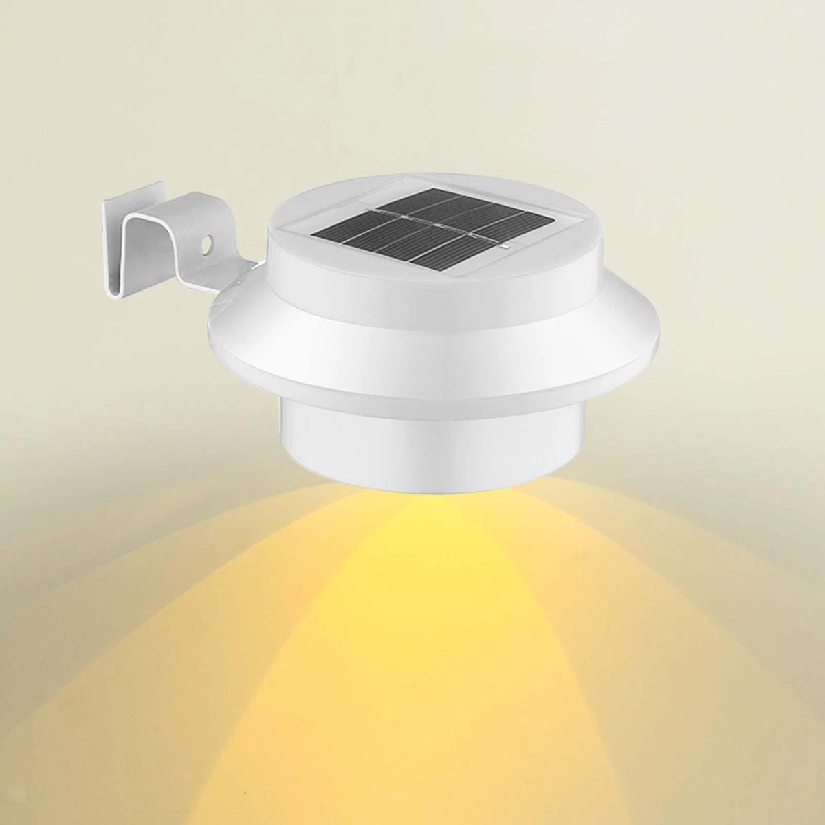 Solar Gutter LED Lights Wall Lights Fence Warm Light White