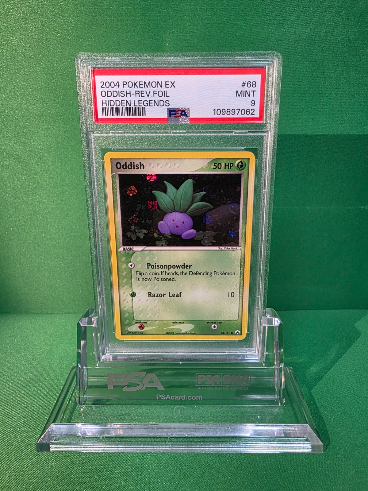 POKEMON 2004 EX HIDDEN LEGENDS ODDISH REVERSE FOIL 68/101 PSA 9