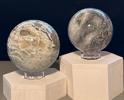 White Moss Agate Sphere,Quartz Crystal,Metaphysical,Reiki,Decor,Unique Gift, - Picture 2 of 13