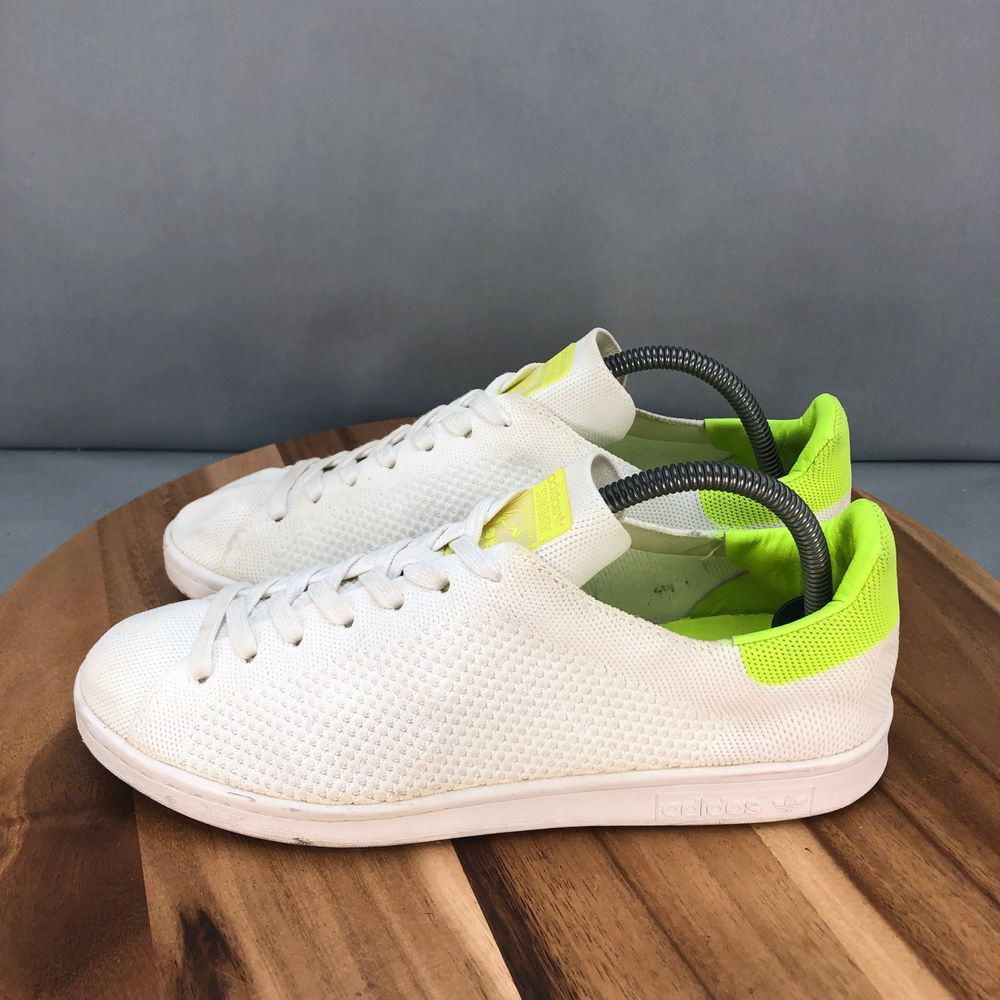 Adidas Stan Smith Primeknit Shoes Womens 9.5 White Yellow