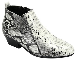 white snake print booties