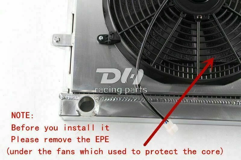 Radiador de aluminio de 2 filas + cubierta de ventilador de 16" para BMW E36 323i 325i 328i M3 MT 1992-1999 Foto 4 de 4