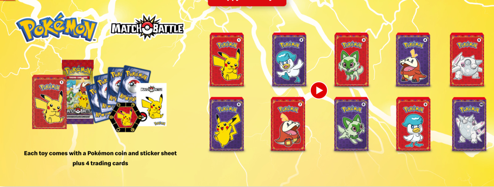 2023 Боевые карты McDonalds Pokemon Match TCG HAPPY MEAL Toys Полный набор 5990₽