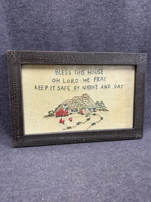 Bless this House hand Stitched Lisa Johnson 7 3/4 x 11 1/2  Primitives by Kathy