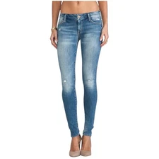 Mother Women’s Sz 29 Looker Patched Mid Rise Jeans Stretch Denim