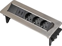 Brennenstuhl 1396200113 2m 3 socket s AC indoor IP20 black stainless steel