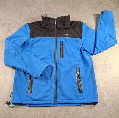 Trespass Hebron Tres-Tex Jacket Mens Large Blue Softshell TP75 Stretch 8000mm