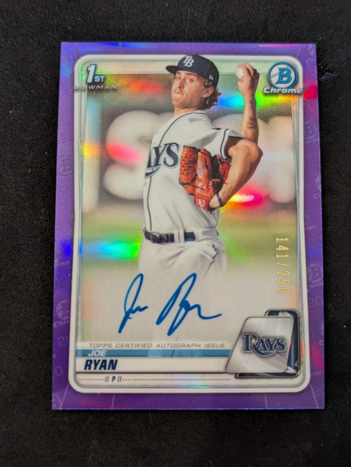 Joe Ryan (RC) 2020 1st Bowman Chrome Auto Purple Refractor /250 JRays Twins