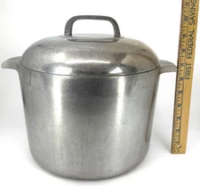 Vintage Wagner Ware Magnalite Aluminum Round Dutch Oven Stock Pot 4738 With Lid