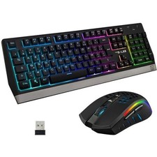 THE GLAB combo TUNGSTEN Pack Sans fil Clavier + Souris Gamer RGB AZERTY