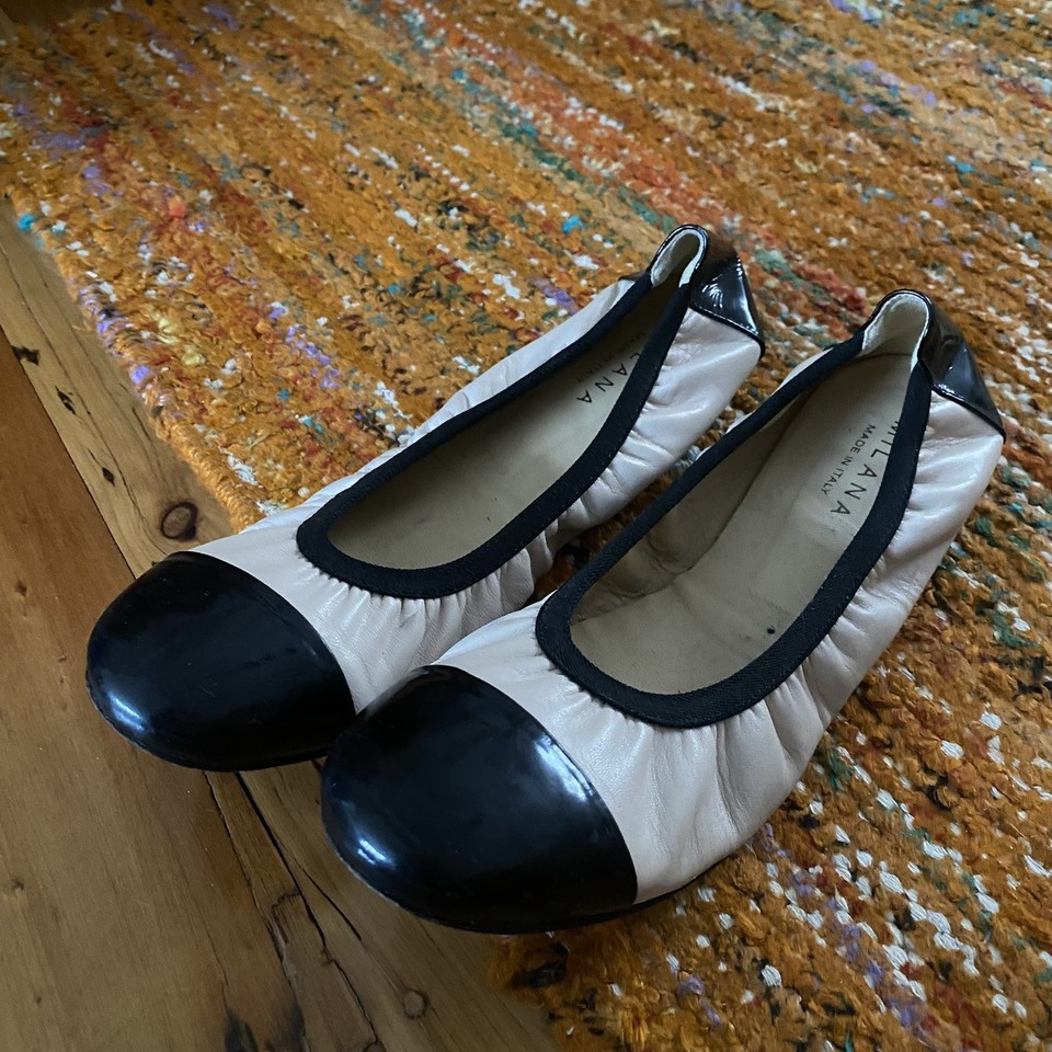 Milana Made in Italy Women’s Leather Ballet Flats Patent Slip On EU 40
