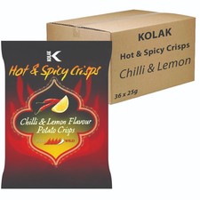 Kolak Hot & Spicy Chilli Lemon & Chilli Garlic crisps Flavour Full Box