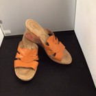 Børn Orange Women's Wedge Sandals Leather Comfort Slip On Casual Lightweight — photo 3