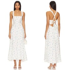 NWT Show Me Your Mumu Marmont Lace Up Midi Dress Bluebell Daisy Print SIZE XL