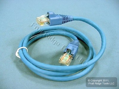 Leviton AG500-03L Blue Cat5e 3ft Ethernet Cable Data Patch Cord Network Booted