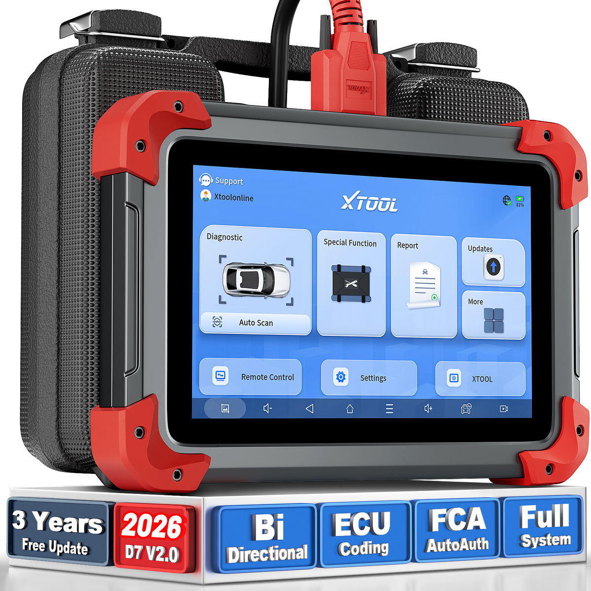 XTOOL D7 Bidirectional OBD2 Full System Scanner 2025 V2.0 | OBDII