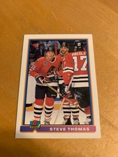 1991-92 Bowman #391 Steve Thomas Chicago Blackhawks