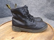 Dr Martens 1460J Black Nappa Leather Side Zip Lace Up Combat Boots Kid Size 3 US