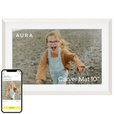 Aura Carver 10.1" WiFi Digital Picture Frame  The Best 10" - White with Mat