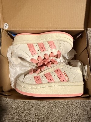 adidas Campus 00s CF EL I Unisex Kids Sneaker White Pink 4C JS3523