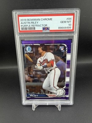 Austin Riley 2019 Bowman Chrome Rookie Purple Refractor /250 PSA 10 Braves RC