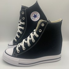 Converse Ctas Wedge Hi Womens Casual Trainers in Black White  U.K. Size 7