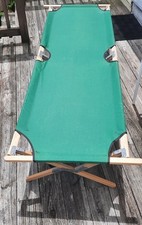 Maine Canvas Folding Camping Cot Wood Frame Carry Bag 76x24