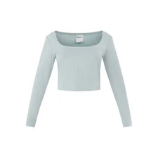 No Boundaries Double Layer Top Long Sleeves Juniors Oceans Breeze Size Large