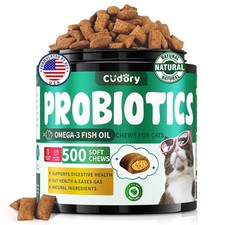 Cat Probiotics Soft Chews for Digestive  Gut Support - Crunchy  Creamy Text...
