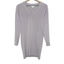 ATHLETA Women's S Seasoft Long Sleeve V Neck Athletic Mini Dress Tinsel Purple 