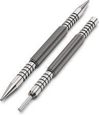 Spring Loaded Nail Set Tools,2-Pcs Dual Head Nail Setter and Hinge Pin Punch Set