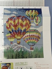 Latch Hook Rug Kit for Beginners Kids Adults Colorful Hot Air Balloons 20x15