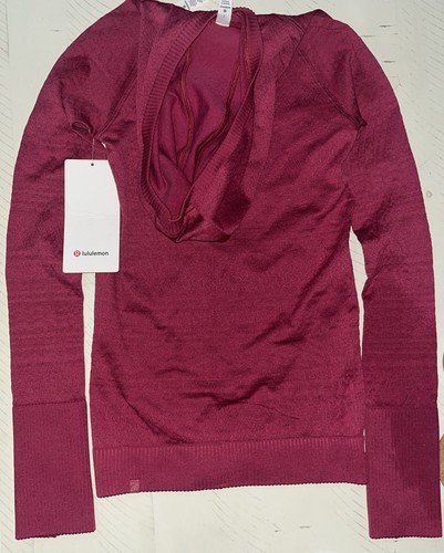 LULULEMON Rest Less Hoodie in Violet Red Long Sleeve Pullover Women's 2 - Picture 8 of 11