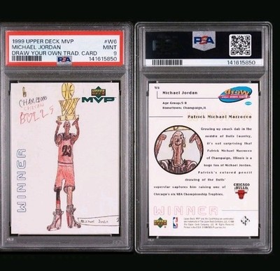 1999 UD MVP DRAW YOUR OWN TRADITION CARD #W6 MICHAEL JORDAN PSA 9 MINT BULLS 