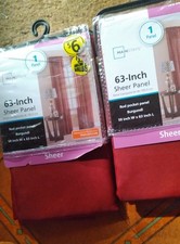 Mainstays Home Burgundy Sheers Pair 59x63