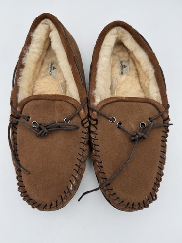 STAHEEKUM Trapper Wheat Suede Moccasin Shearling Slippers Shoe Men's Size 11 - Picture 3 of 10