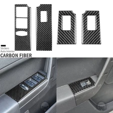 4Pcs Real Carbon Fiber Window Lift Switch Panel Cover Trim For Ford Focus 08-11