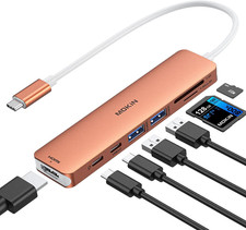7-in-1 USB C Hub HDMI Adapter SD TF Card Reader 100W PD USB 3.0