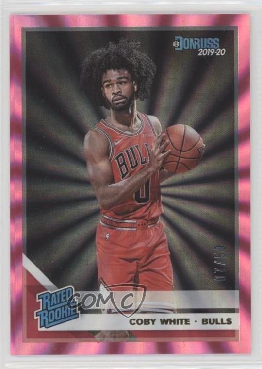 2019-20 Panini Donruss Rated Rookie Holo Pink Laser 7/50 Coby White #206 0wc9