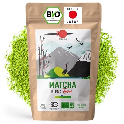 Japanischer Bio Matcha Pulver Tee Tsuru Latte Mild  Blend Shizuoka und Kagosh...
