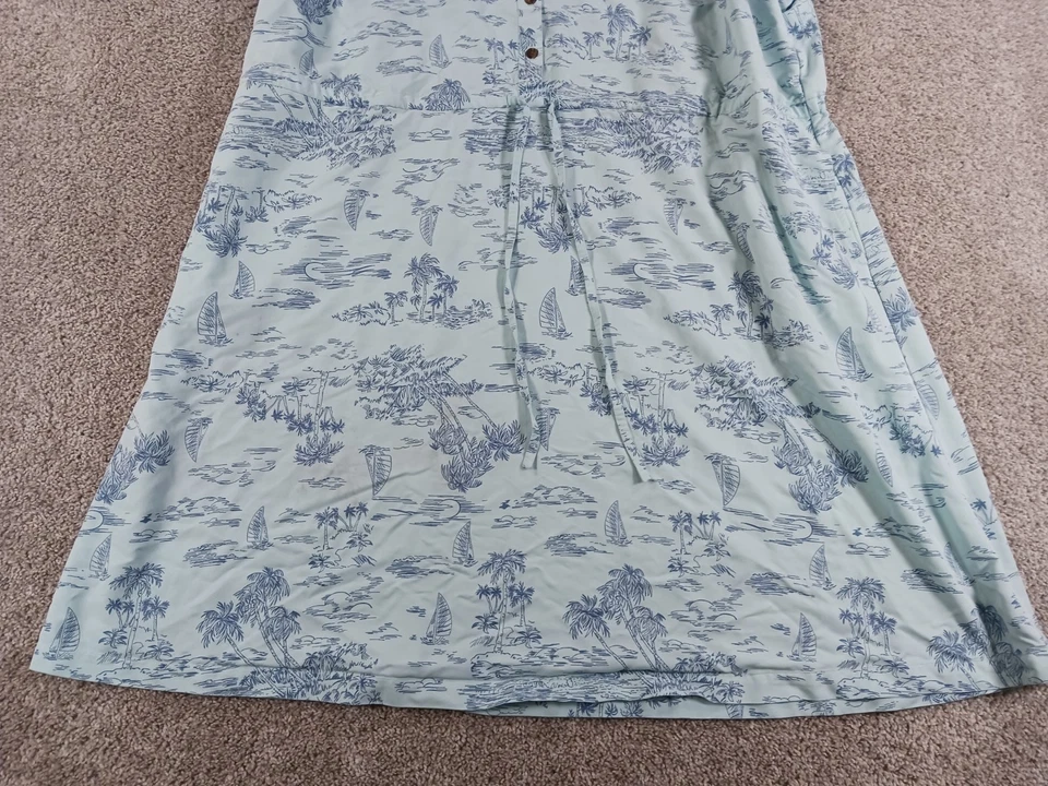 Lands End 2X 20W-22W Womens Dress Blue Floral Short Sleeve Viscose Blend - Image 3 of 4