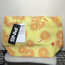 PING Golf Fresh Fruit Orange Pattern Tote Bag Round Bag Round Tote Drawstring Sp