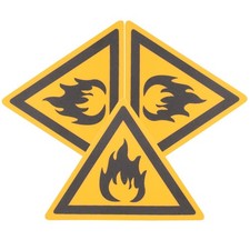  3 Pcs Flammable Caution Signs Electrical Warning Sticker Kitchen Safety