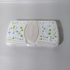 Huggies Wipes Hard Plastic Pop Up Case Travel Slim Blue Green Dots 2012