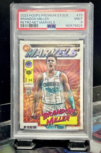 Brandon Miller #29 2023 Panini Hoops Premium Stock Retro Net Marvels card