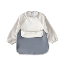 GZMM Waterproof Baby Bibs,Infant Toddler Long Sleeve Feeding Bib With Food Ca...